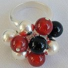 Silver-oynx,red agate ring Silver-oynx,red agate ring