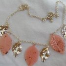 Pink morano leaves necklace