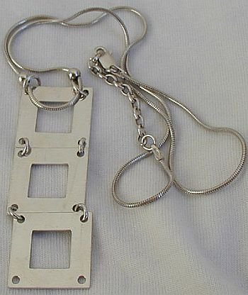 Silver ladder necklace
