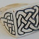 Silver lines man ring