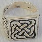 Silver lines man ring