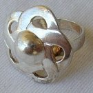 Silver flower ring