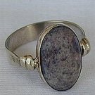 Natural purple agate stone ring