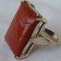 Brown-red agate silver ring
