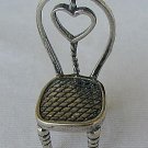 Heart chair silver miniature