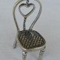 Heart chair silver miniature