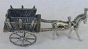 Carriage silver miniature-A
