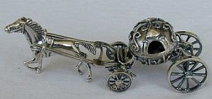 Cinderella carriage silver miniature