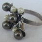 White and brown pearls ring
