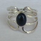 silver strips with onyx ring silver strips with onyx ring