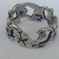 Silver flower ring-A