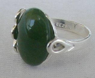 Green silver ring