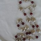 Red and silver coins necklace