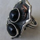 Black silver with stones