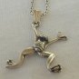 Happy frog silver pendant