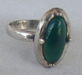 Green oval ring