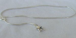 Silver star anklet