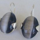 Gray cat eye earrings