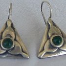Green triangle earrings Green triangle earrings