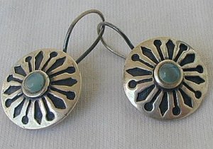 Light blue black earrings