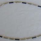 silver and onyx parts necklace-unisex