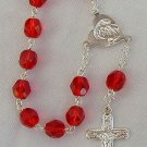 Mini red glass rosary