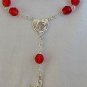 Mini red glass rosary