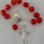 Mini red glass rosary