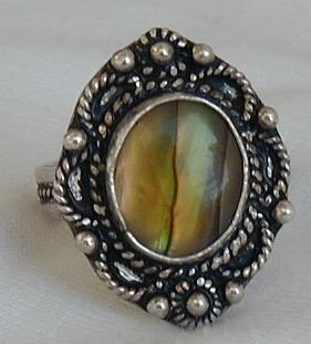 Colored silver ring