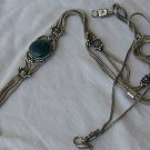 Dark green long necklace