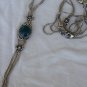 Dark green long necklace