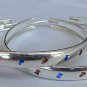 Reddish and blue hoops