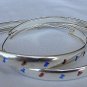 Reddish and blue hoops