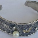 White&black pearls bangle-D