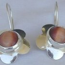 Brown flowers earrings