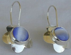 Light blue flowers earrings