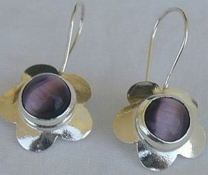 Purple flowers earrings