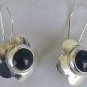 Black flowers earrings