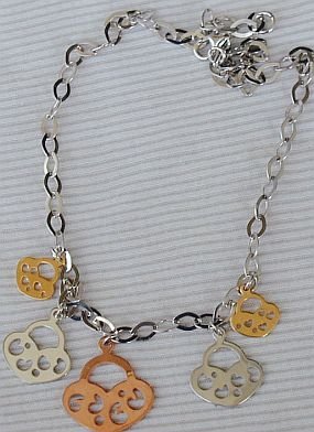Cooper&silver& golden key holder necklace