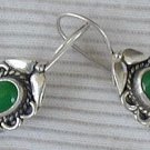 Green siver earrings
