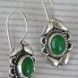 Green siver earrings