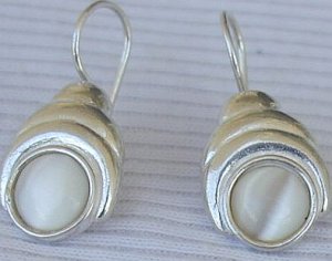 White moon earrings