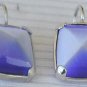 Blue square earrings