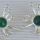 Green prickle earrings