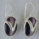 Purple with silver earrings
