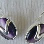 Purple with silver earrings