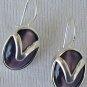 Purple with silver earrings