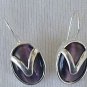 Purple with silver earrings
