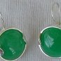 Shiny green round earrings