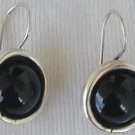 Black round earrings